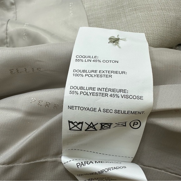 Perry Ellis Mens Vest Large Linen Blend Natural Linen Core NWT - Picture 7 of 14